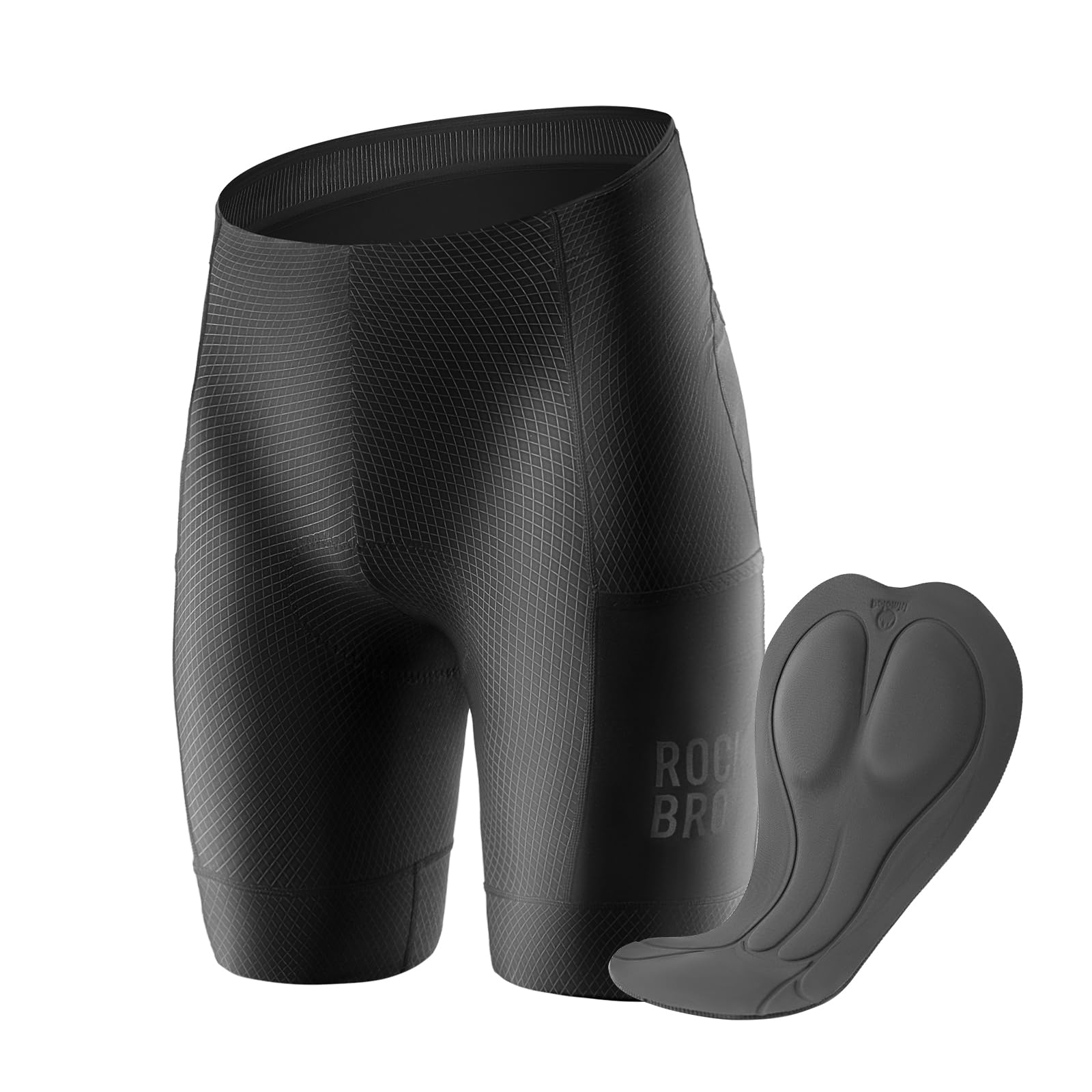ROCKBROS Pantaloncini Ciclismo Uomo, Pantaloni Ciclismo Uomo, con Imbottitura 3D Traspirante e Morbido, Pantaloncini Bici Adatta a MTB, Bici Gravel e Bici da Corsa