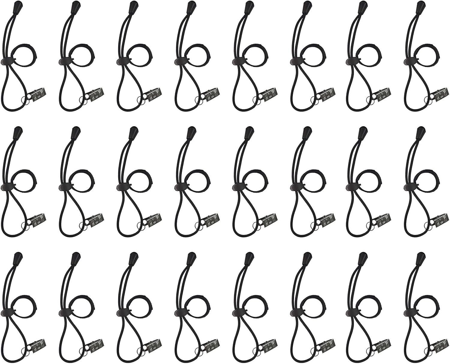 VinylBDS 24-Pack Black Backdrop Clips for Photo Video Studio - Stretchable Clamps Holder, Wrinkle-Free Background Support