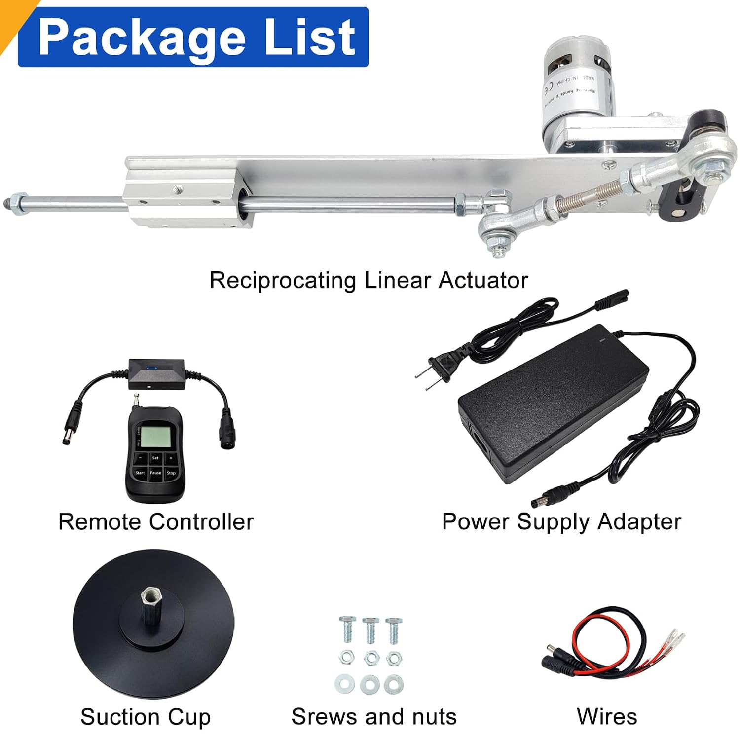 JQDML Reciprocating Linear Actuator, with Speed & Timer Remote Controller