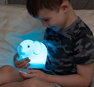 LumipetsElephant,Silicone Nursery Light for Baby and Toddler, Squishy Night Light for Kids Room, Animal Lights for Girls and Boys, Kawaii Lamp, Cute Lamps for Bedroom