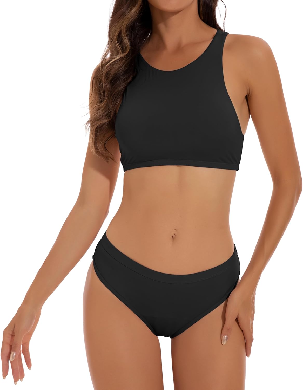 Beautikini Period Swimwear Menstrual Two Piece Swimsuit Leakproof Bikini Sets Sporty Bathing Suit for Teen Girls