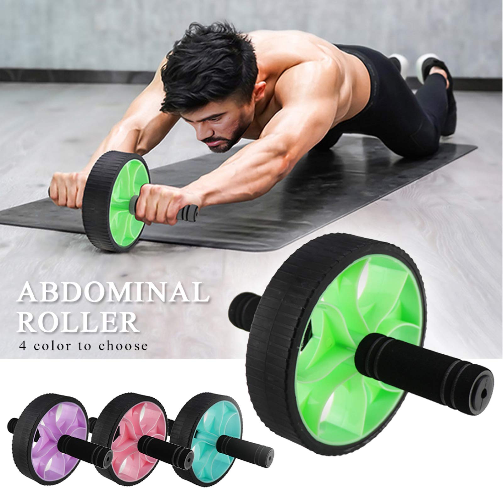Rullo della Ruota Addominale Esercizio Attrezzatura per Il Fitness Palestra per la casa Body Building Sport Allenamento Muscolare Resistente all'Usura