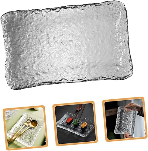 Miniatura 9 de Plato de vidrio de estilo japonés Plato de vidrio para el hogar Plato de sashimi para el hogar Plato de servir Plato creativo Plato de postre