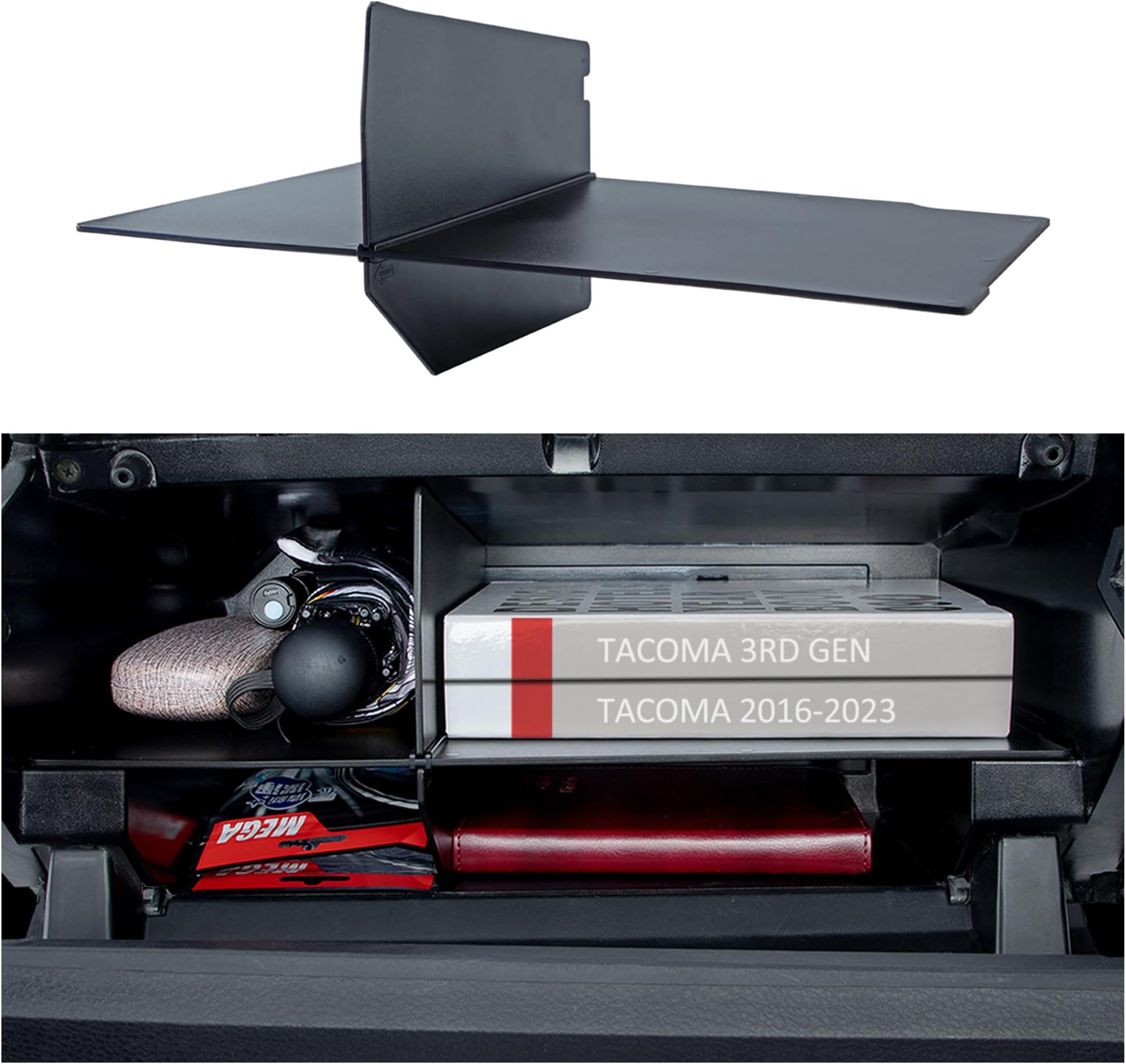 JKCOVER Compatible with Tacoma Glove Box Dividers Organizer 2016 2017 2018 2019 2020 2021 Upgraded Accessories,Insert Box ABS Secondary Storage