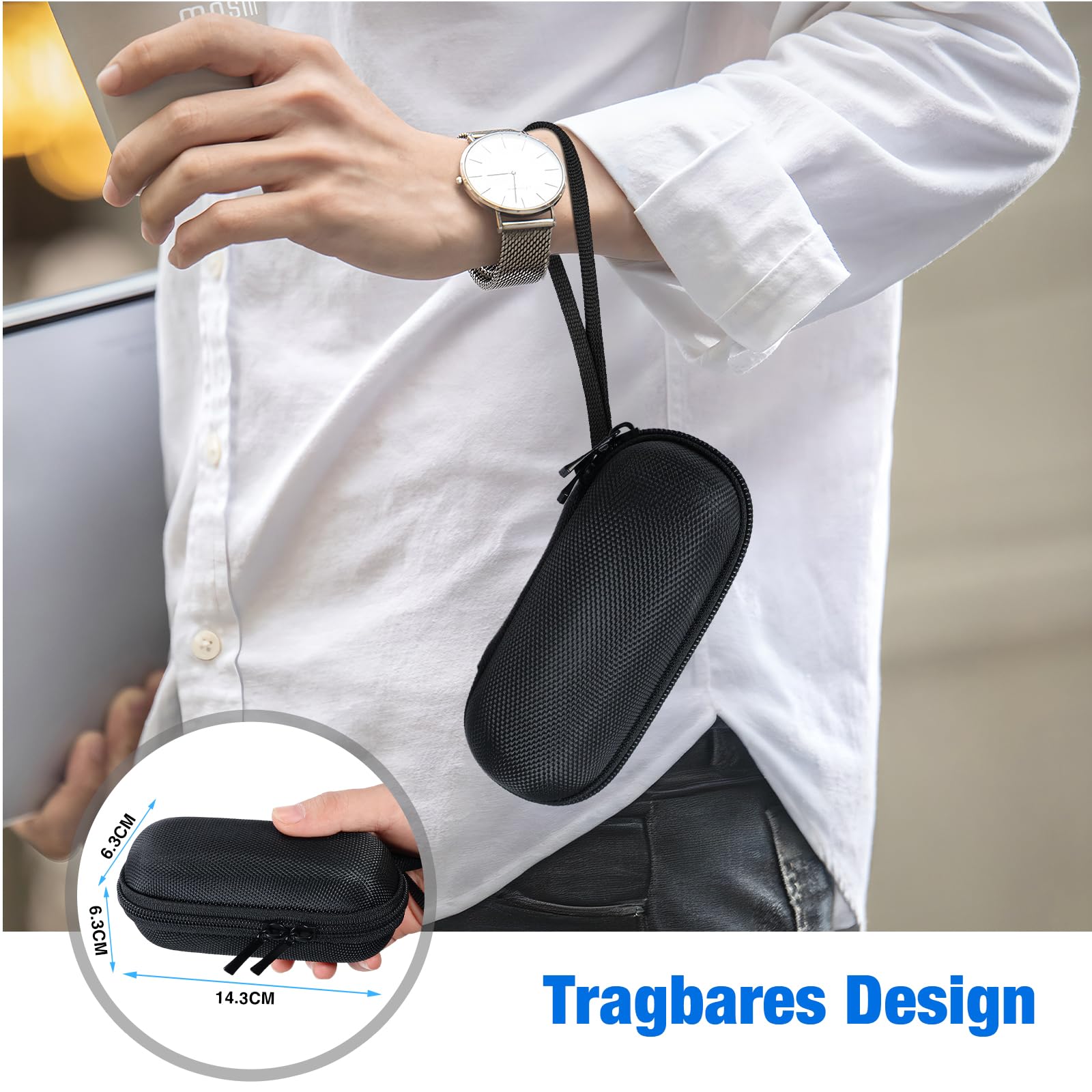 HELLCOOL Presenter mit Tasche, 2.4 GHz Wireless Presenter Verbindung via USB-Empfänger, 15m Reichweite, Roter Presenter, Fernbedienung Präsentation für Windows und Mac/PowerPoint/Keynote/Google Slides