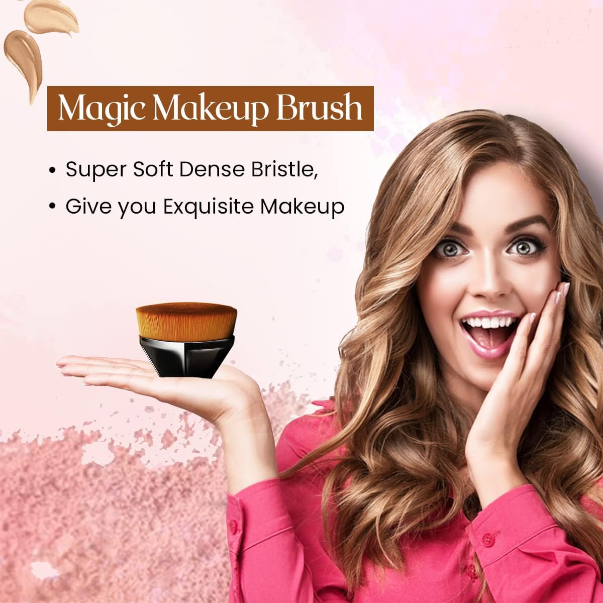 NYLI Professional Foundation Brush for Makeup | 20,000 Soft Bristles | Liquid, Cream & Powder Foundation Applicator | Flawless Blending | Face Makeup Brush for Women & Men 2