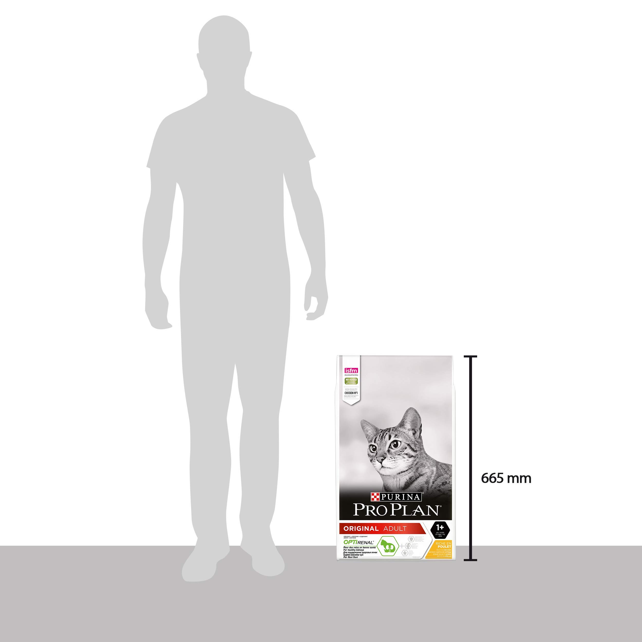 Pro Plan PURINA PRO PLAN ORIGINAL Adult 1+ Katzenfutter trocken mit OPTIRENAL, reich an Huhn, 1er Pack (1 x 10kg)