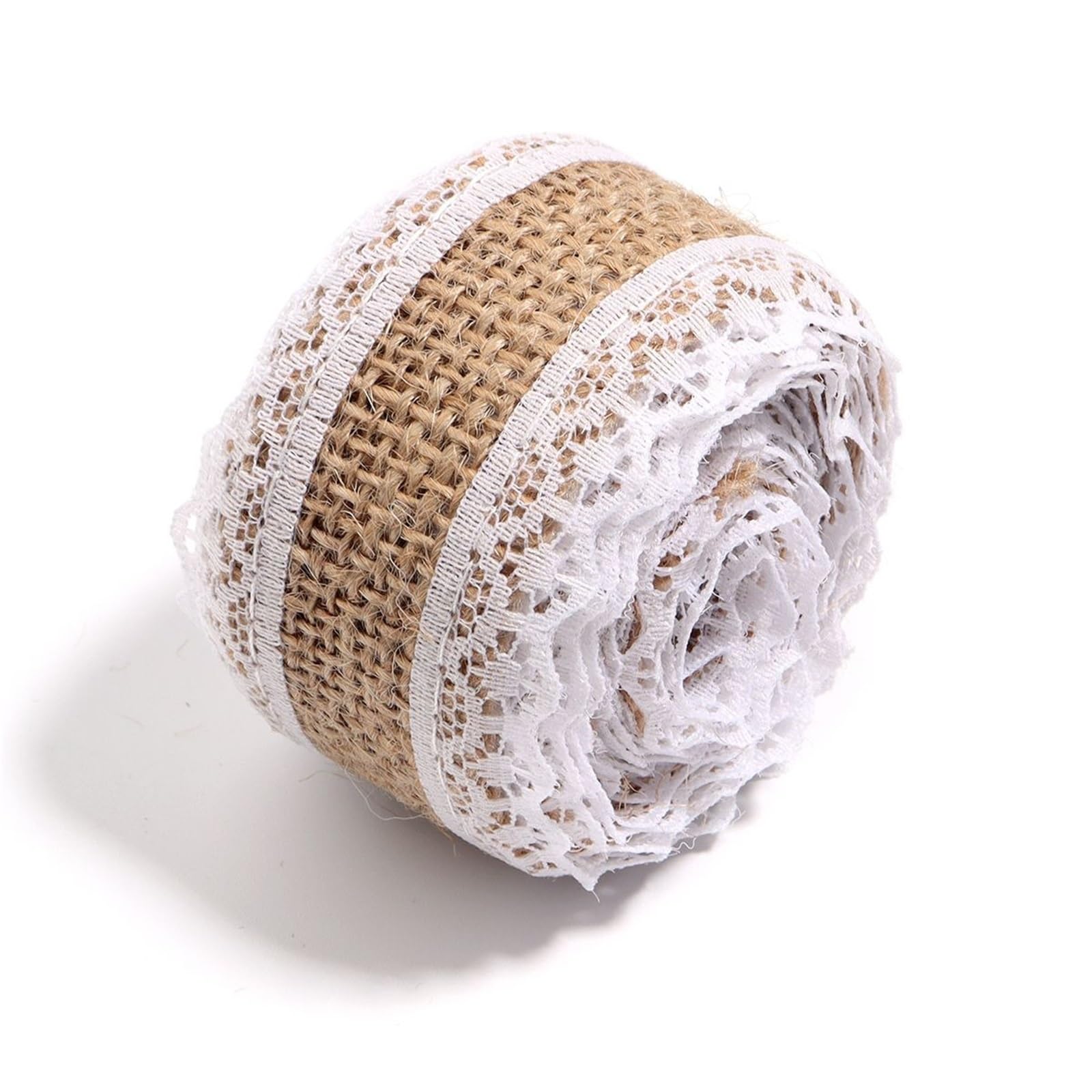 Burlap Fabric 2 Yards Lace Burlap Ribbon Vintage Jute Ribbons for DIY Clothing Packing Wedding Party Home Decoration Accessories(Type3 (2.5cm))