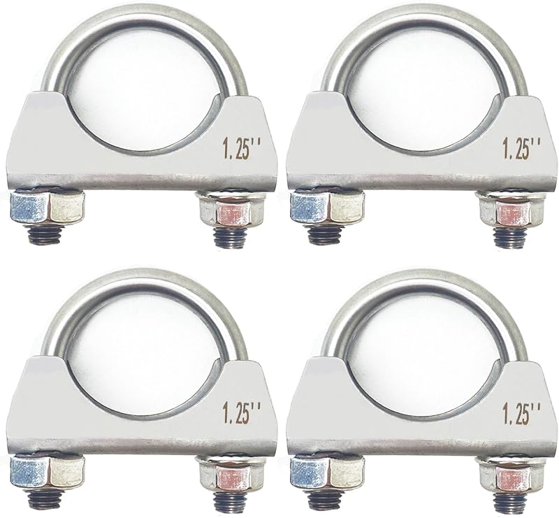 Abraçadeira U para escapamento CAROTUPY em aço inoxidável 304, 3,18 cm – Kit com 4 unidades