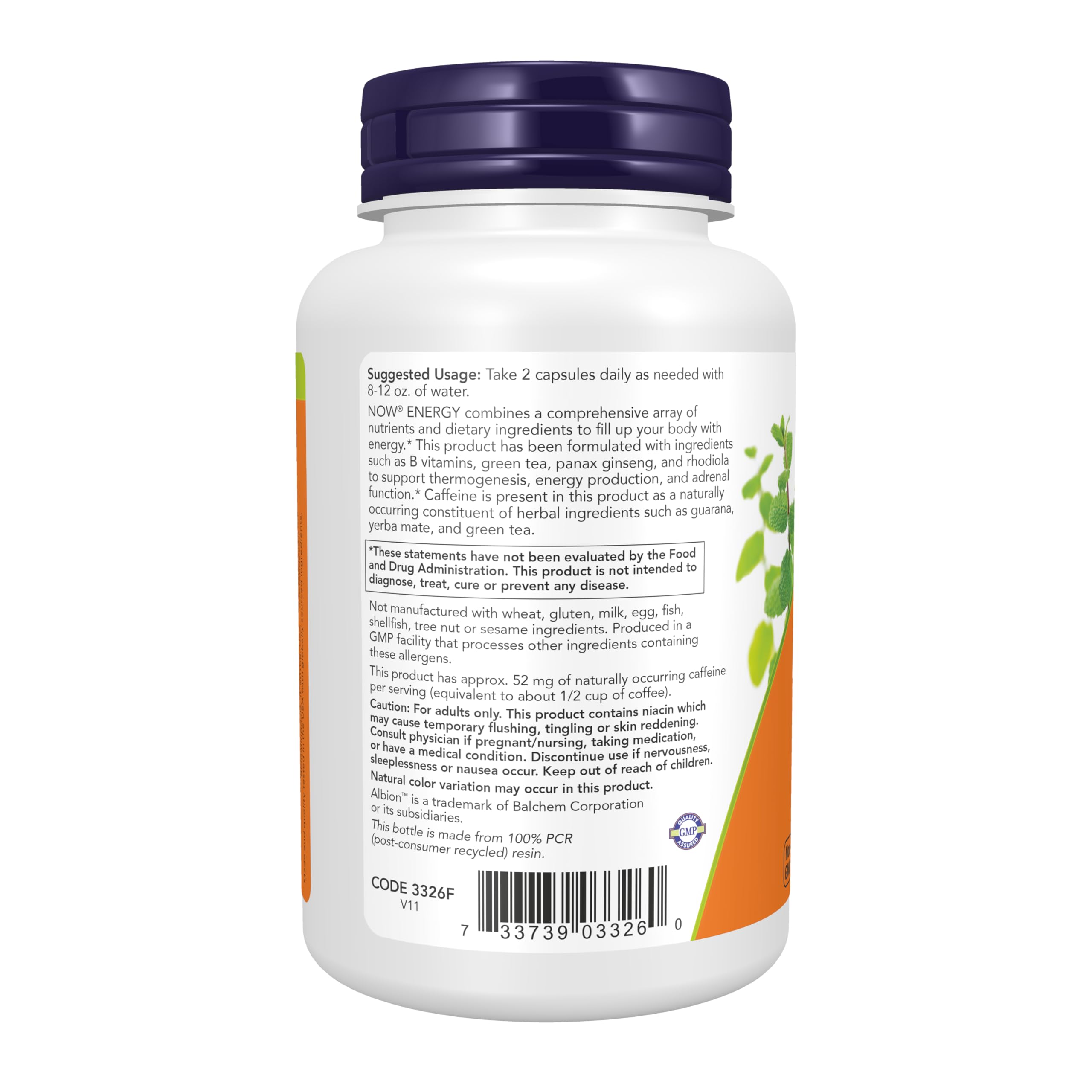 NOW Supplements, Energy Dietary Supplement, 90 Veg Caps — Amazon image 3