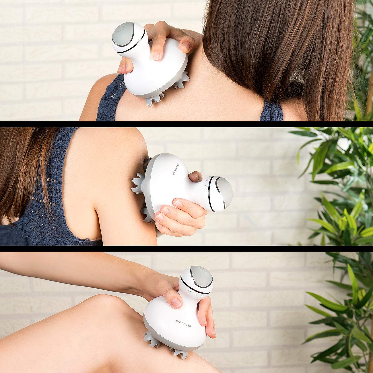 newgen medicals Massage-Gerätee: Deluxe-3D-Kopf- & Körper-Massagegerät mit Akku-Betrieb & Ladestation (Kopfhautmassagegerät, Massagegeraet Entspannung, Kopfhaut elektrisch)