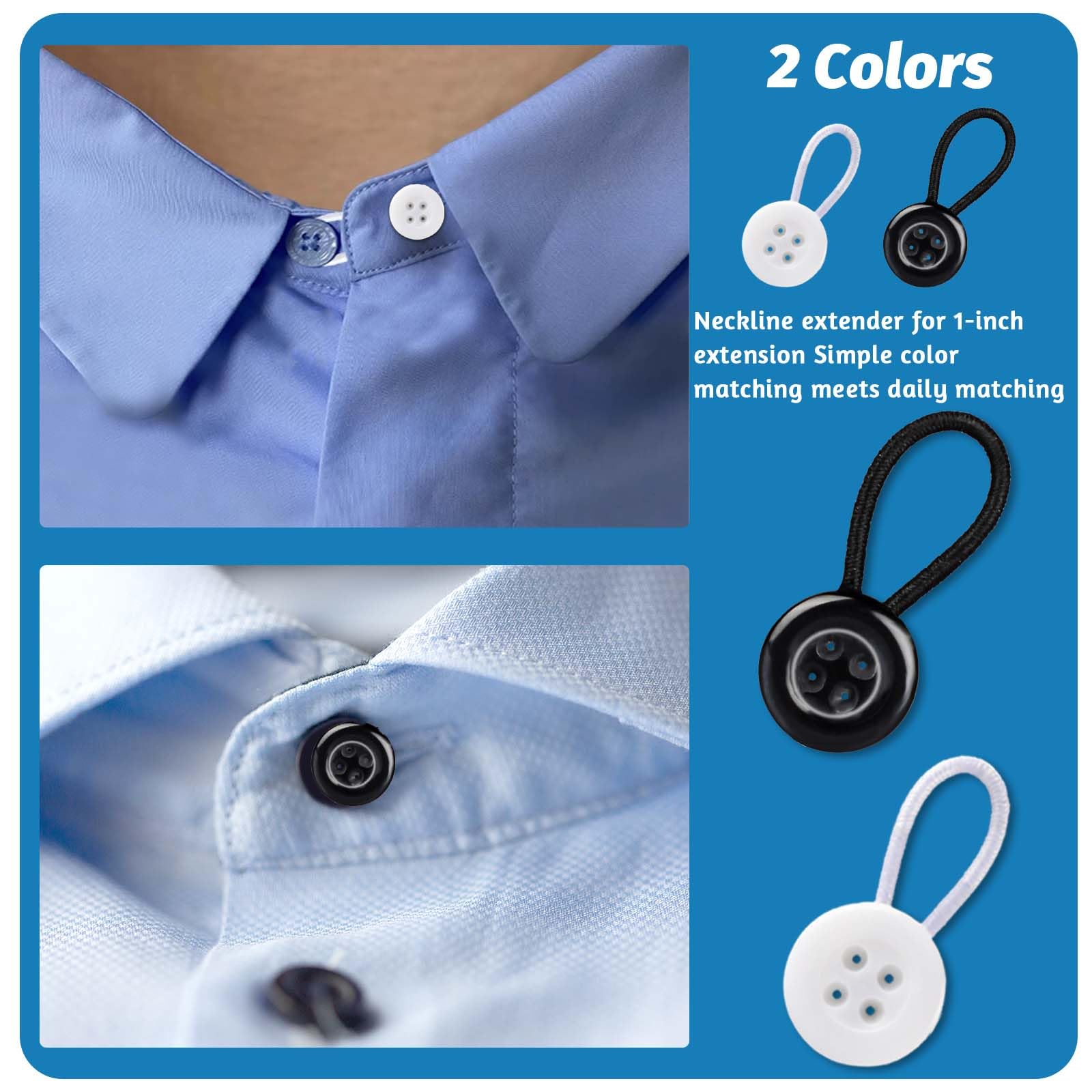 Bocguy 3 Estensioni Per Magliette Da Donna, Con Bottoni, Per Coprire Fianchi E Cavallo, In Poliestere, Bianco, Nero E Righe, Taglia XL (vita 108 Cm), Con Elastico