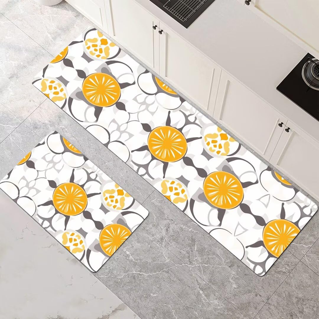 Alfombras de cocina superabsorbentes y lavables en un pack de dos piezas color blanco