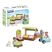 Playmobil Junior 71691 Mercatino biologico, inclusi carrello della spesa e casse impilabili