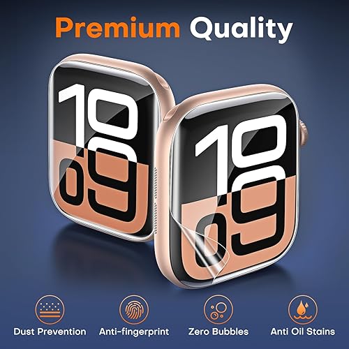 Miniatura 5 de TOCOL Paquete de 8 protectores de pantalla para Apple Watch Series 11/10 de 1.654 pulgadas, [HD transparente] [resistente a los arañazos]
