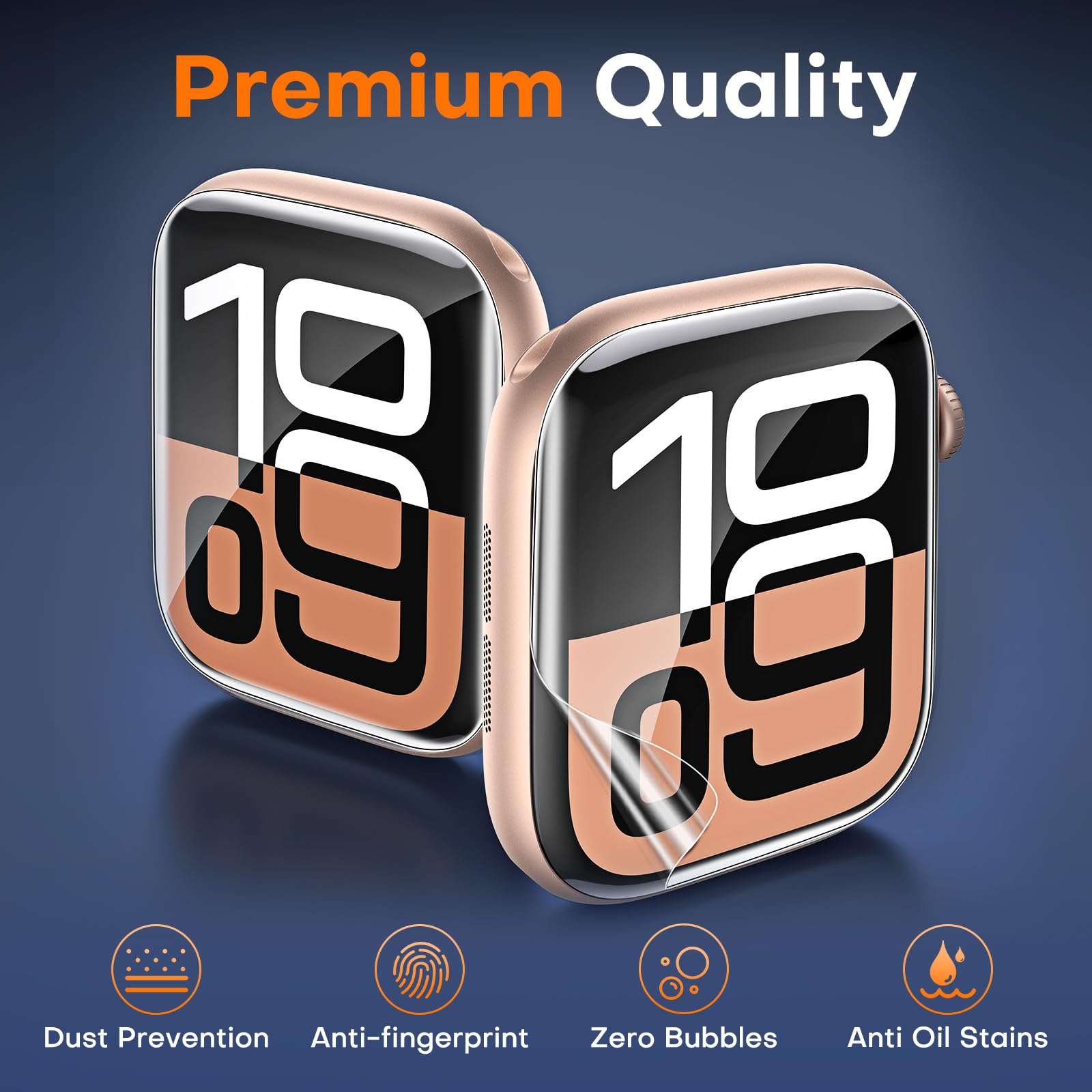 TOCOL 8 Pezzi Pellicola Protettiva per Apple Watch Series 10 42mm, Auto Guarigione, Senza Bolle, Antigraffio, HD Trasparente TPU Protezione Schermo per Apple Watch 42mm