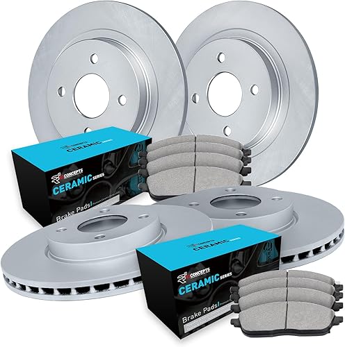 R1 Concepts Kit de frenos y rotores delanteros traseros  Pastillas de freno delanteras y traseras Rotores y pastillas de freno  Pastillas y rotores