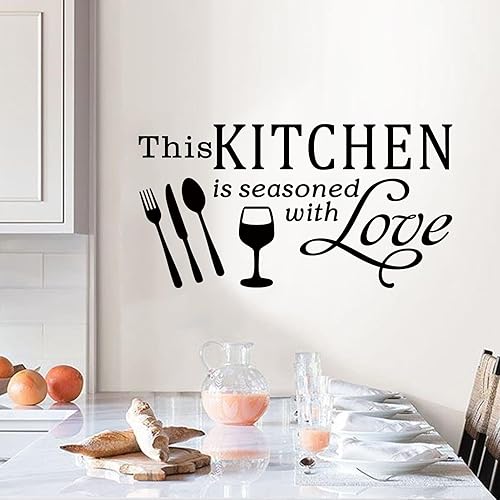 Miniatura 6 de Calcomanías de pared, calcomanías de pared de cocina, (fáciles de instalar), calcomanías de decoración de pared, citas con refranes positivos para