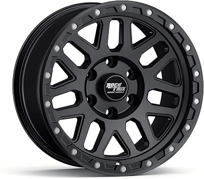 RockTrix RT110 17 Inch Wheel Compatible with Toyota 2001+ Tacoma, 6x5.5" 6x139.7, 17x9-12mm Offset, 4.5 Inch Backspace, 106.1mm Bore, Also fits 2002+ 4Runner, FJ Cruiser, 99-06 Tundra, Black