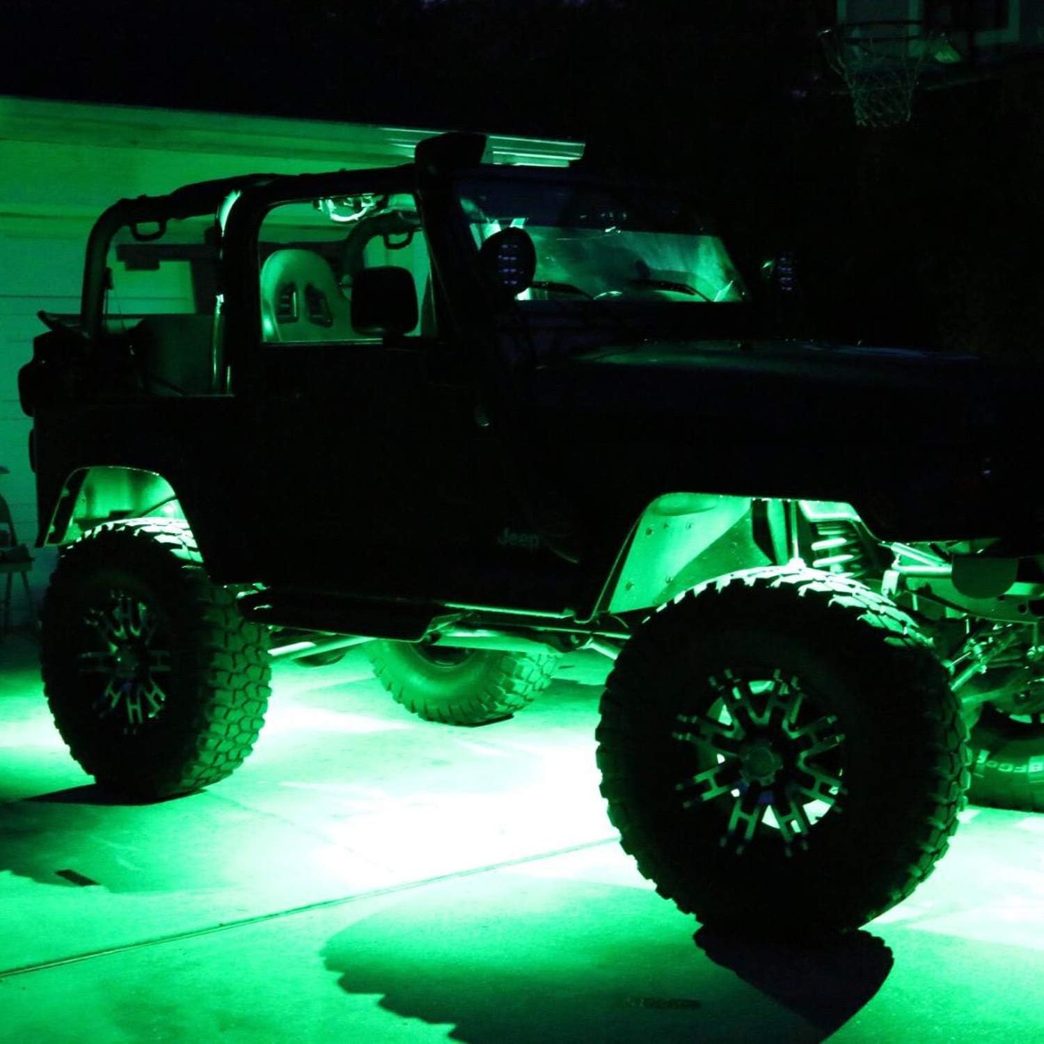 Buy Yellow LED Rock Lights, 4 Pods Neon 12V Waterproof Underglow Underbody Kit Crawler Crawling - View #6