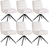 Set of 6 Swivel Dining Room Chairs: Modern Upholstered Chairs Made of Linen Fabric with Metal Legs Memory Function - Kitchen Chairs for Dining Room Living Room