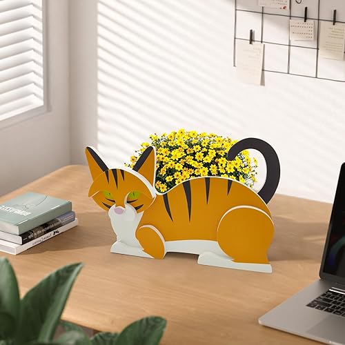 Miniatura 9 de seOSTO Macetas para perros para plantas al aire libre, 13.4 x 9.5 pulgadas, macetas de jardinería de flores de animales para jardín, contenedor de