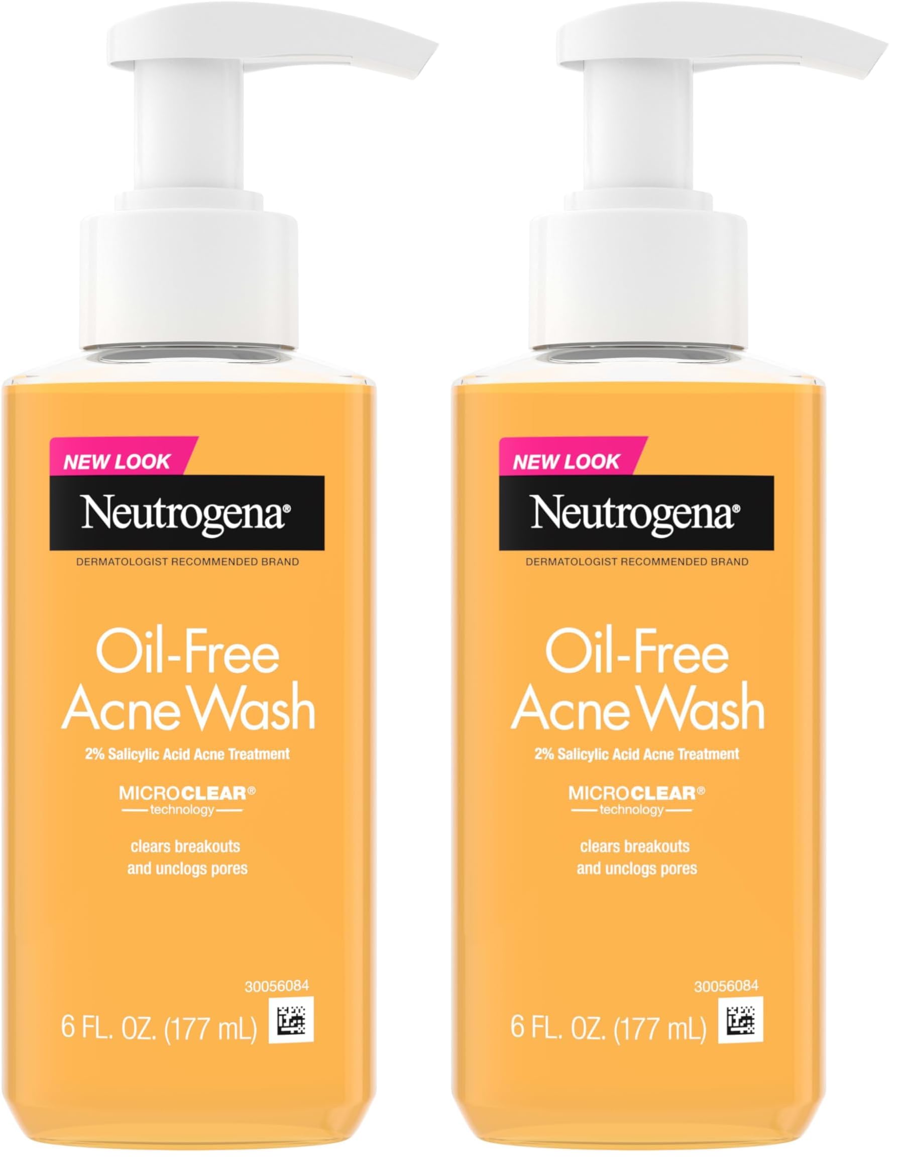 Oil-Free Acne Wash, 6 Fluid Ounce (Pack of 2)