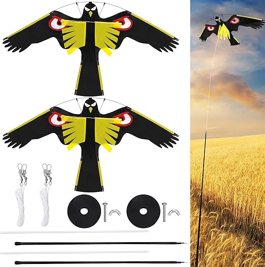 Sratte 2 Set Bird Scarer Flying Kite Eagle Deterrent
