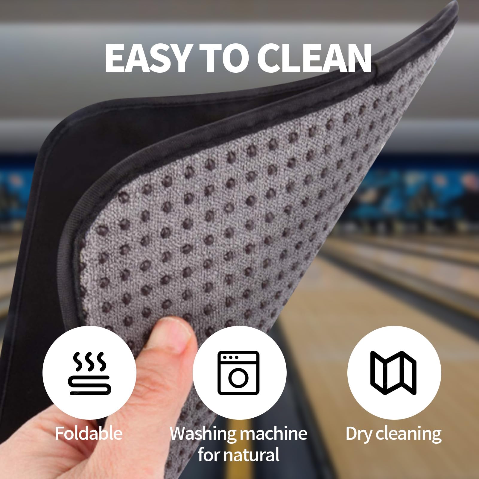 ymkupe Microfiber Bowling Ball Towel 10 Inches x 8 Inches Bowling Shammy Pad with Easy-Grip Dots Premium Quality Cleaning Pad Bowling Alley Accessories and Oil to Improve Grip and Precision