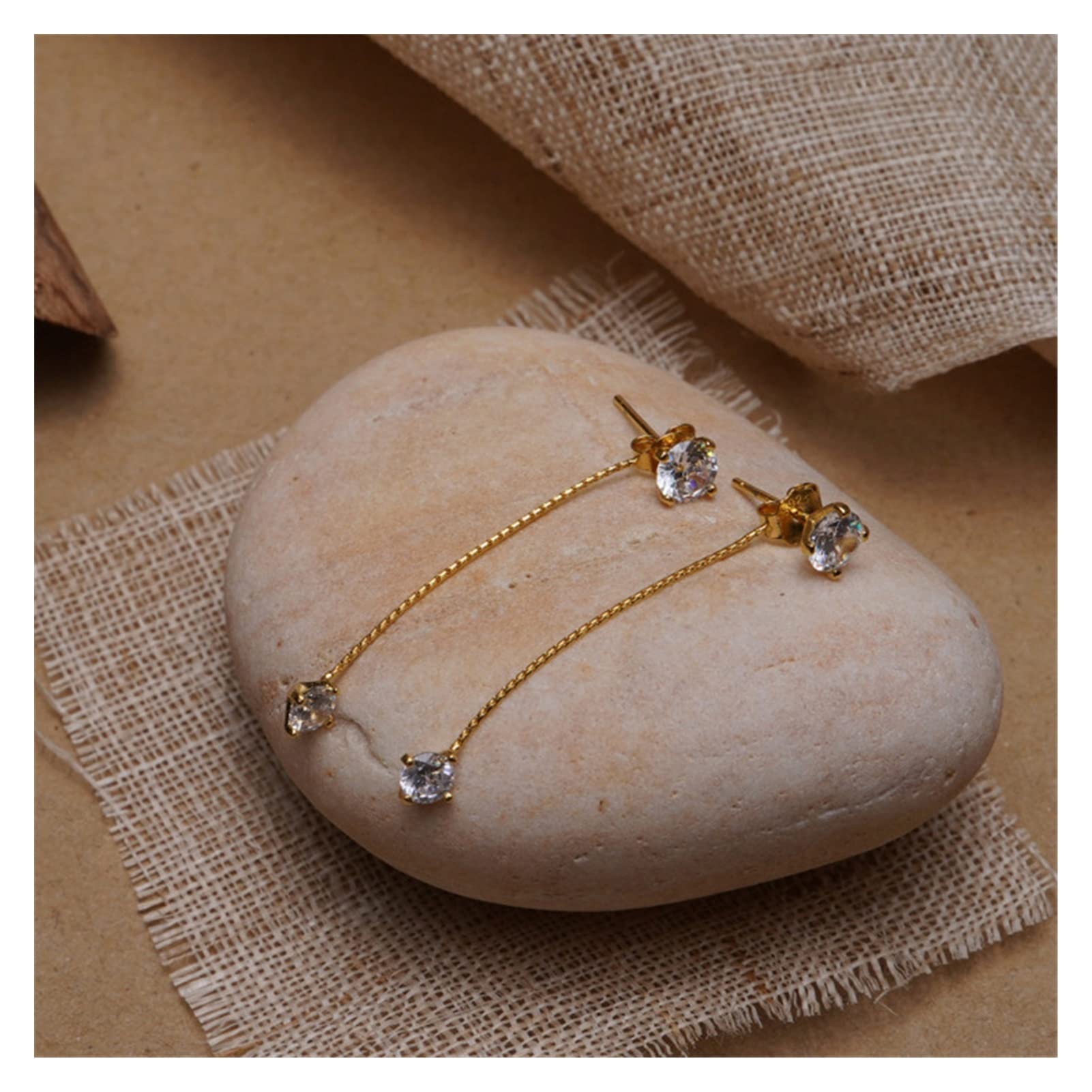 Zircon Long Front and Back Delicate Jewelry High-end Earrings