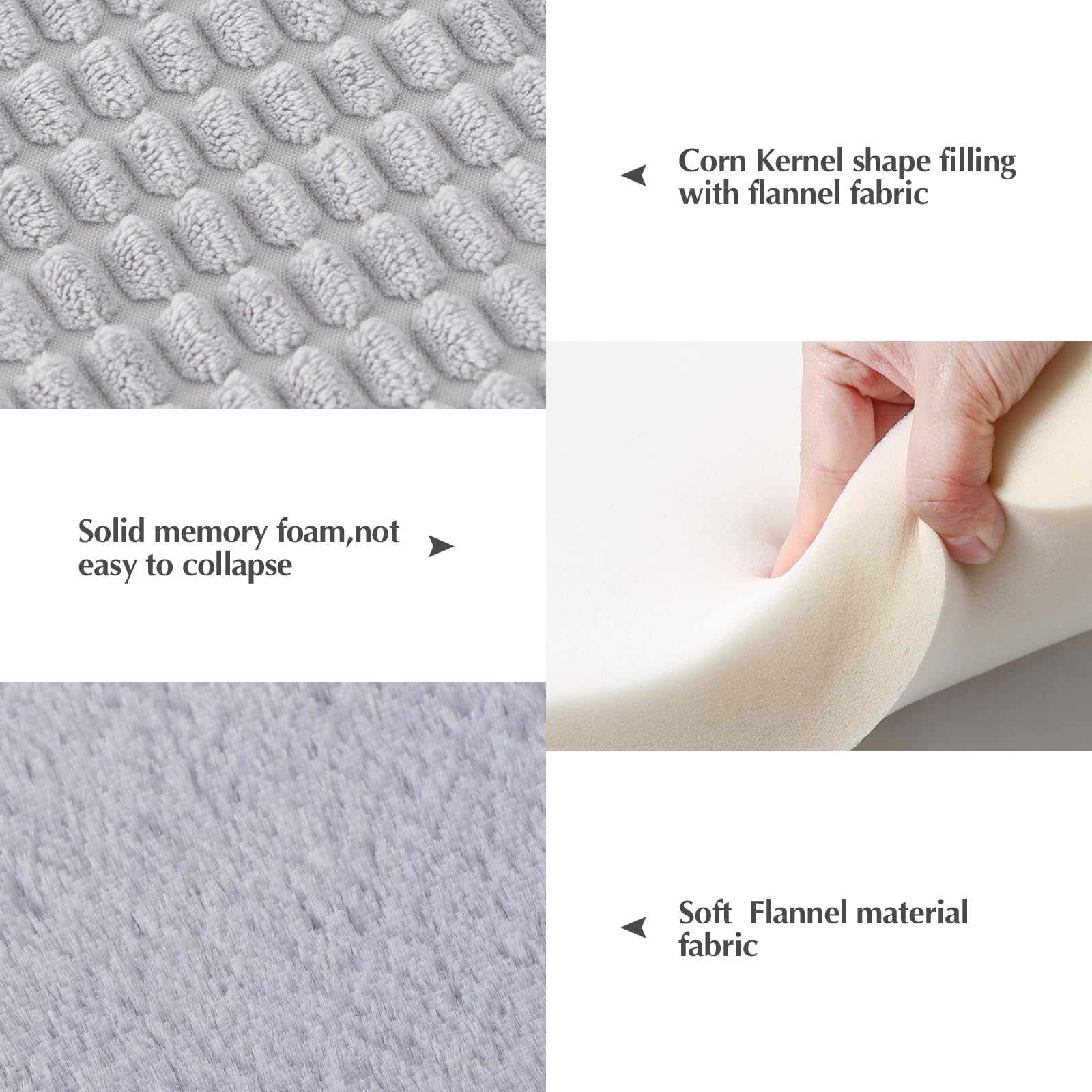 BVAGSS Cuscino per Cane Reversibile, Ultra Morbido Materassino Lavabile, Ortopedico Letto per cani Cuscino Cane Memory Foam Suave y Cálido XH079 (91x58x4cm,Grey)