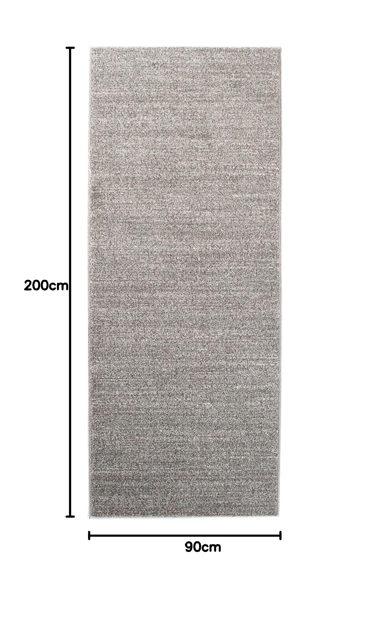 TAPISO Sari chodnik na metry do salonu, sypialni, kuchni, korytarza, mostek na wymiar, szary, ciemnoszary, jednokolorowy, melanż, Ökotex 90 x 200 cm