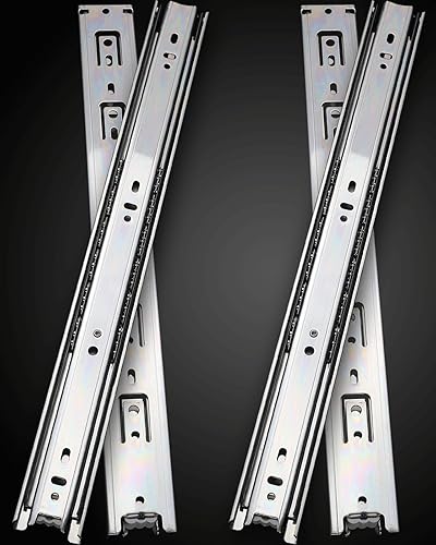 Juego de diapositivas de cajón de extensión completa silenciosa de precisión de 16 pulgadas, 2 pares (4 piezas)