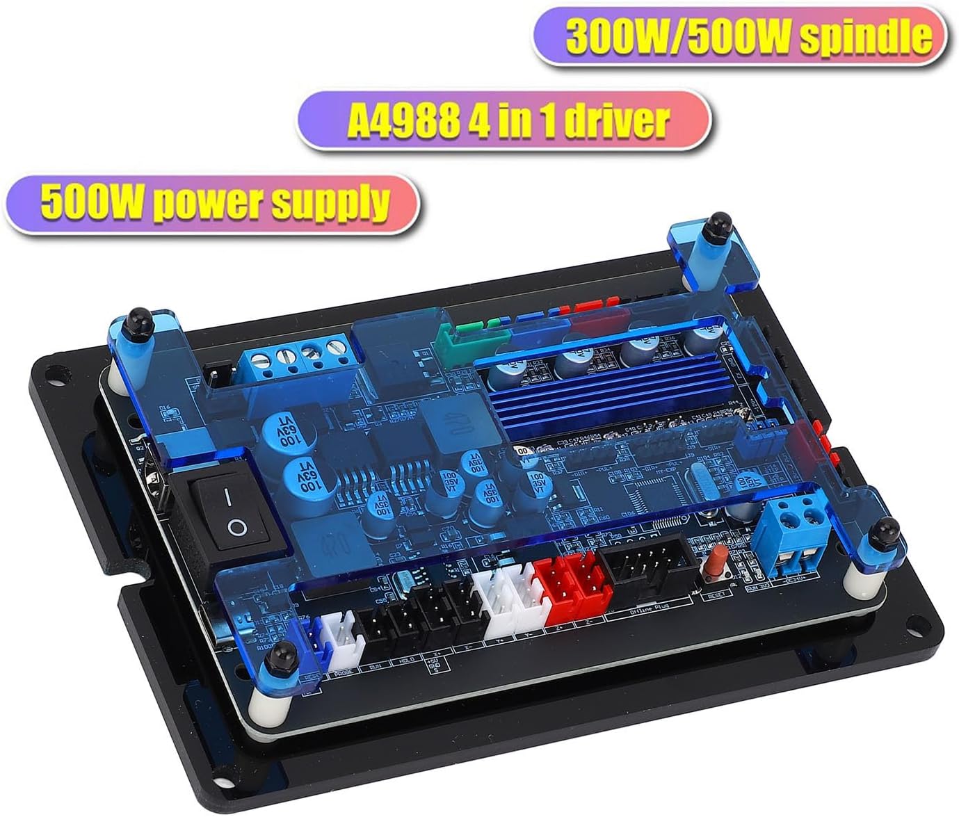 Generic 3 Axes GRBL 32 Bit Controller Board, CNC Router Stepper Motor Driver, Suitable for Woodworking Engraving Machine, DC12-48V