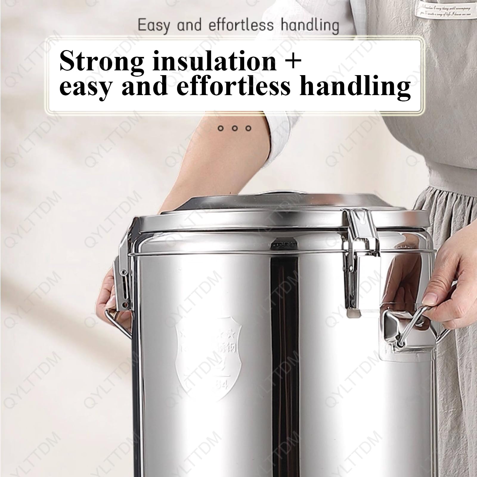 Termo Comercial de Acero Inoxidable para Catering, dispensador de Bebidas isotérmico con Grifo, Recipiente para Bebidas Calientes como Agua, gachas y Sopa.