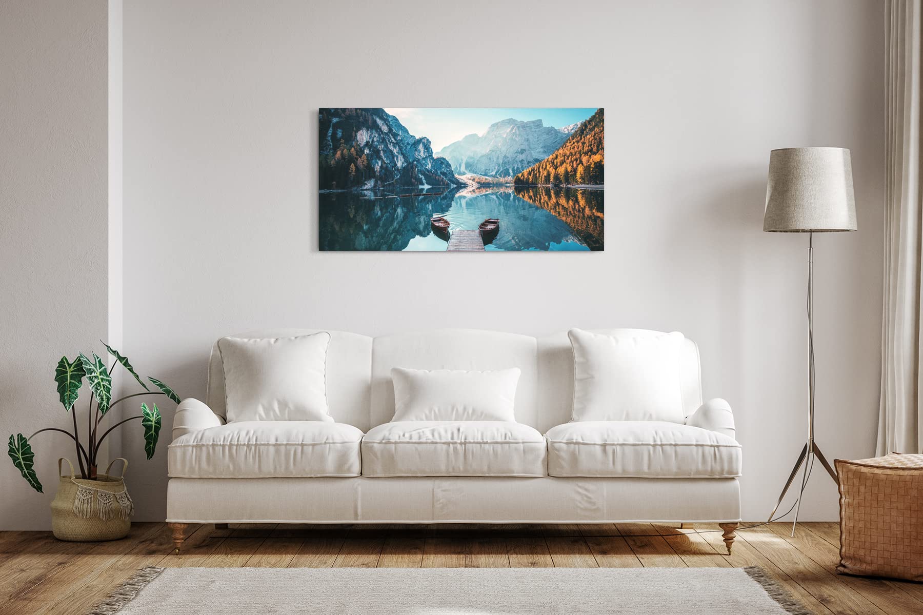 Paul Sinus Wandbild 120x80cm Wald Bäume Bach Sonnenstrahlen