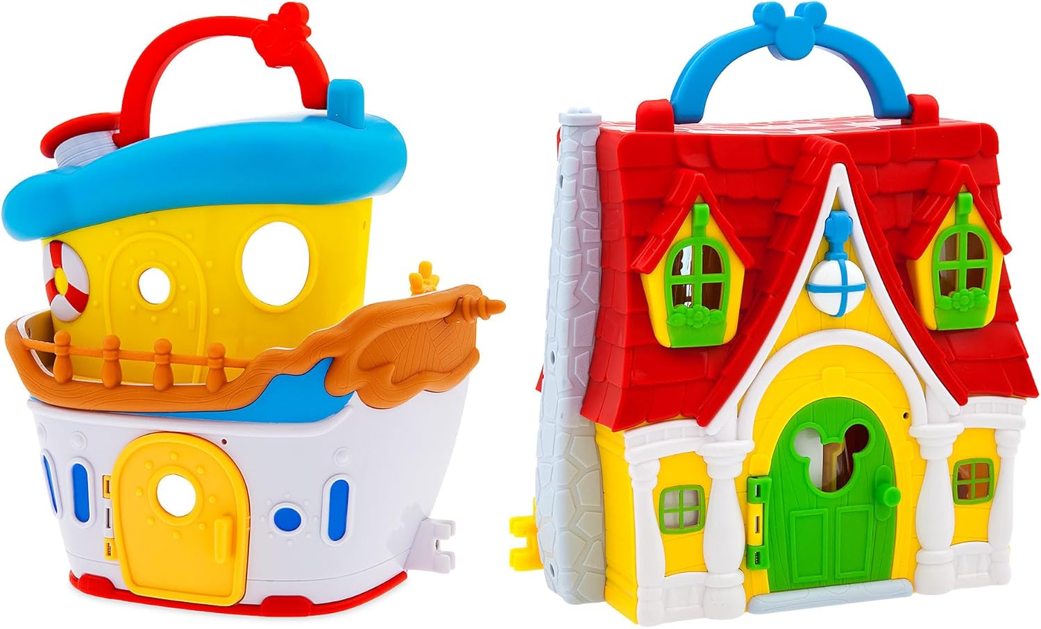 Disney Store Official Mickey Mouse & Donald Duck Playhouse Play Set - Interactive Playhouse Junior Donald Duck Toys - Poseable Figures with Accessories, Perfect for Toddlers