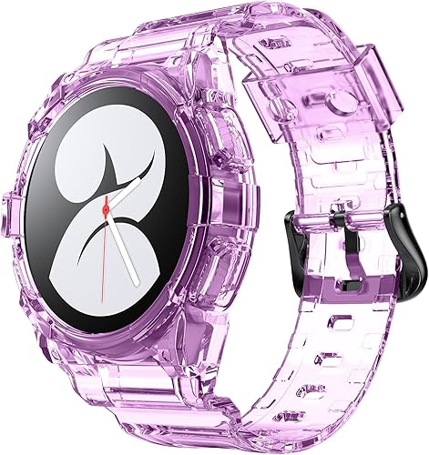 NotoCity Correas para Galaxy Watch 4 Galaxy Watch 5 Watch 6 de 1.575 pulgadas, correa transparente con funda protectora correa de repuesto para