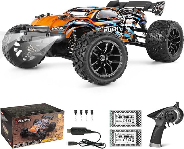 HAIBOXING RC Cars, 1:18 Scale Hobby Grade Remote Control Cars, 4WD High-Speed Fast RC Trucks 36km/H All Terrains Crawler Vehicle with 2 Rechargeable Batteries for Boys Kids and Adults 18858 Hailstorm | Hobby RC Truck for Boys. 36KPH High-speed Off-Ro