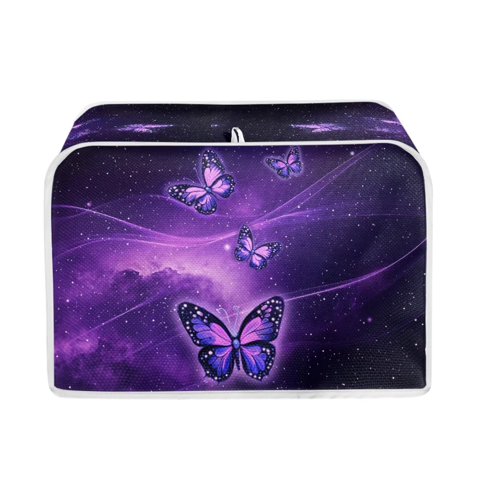 Talayituse Galaxy Butterfly Print 2 Slice Toaster Covers Dust Protection Bread Maker Covers Toaster Oven Cloth Cover Kitchen Accessories Washable Appliance Cover, S