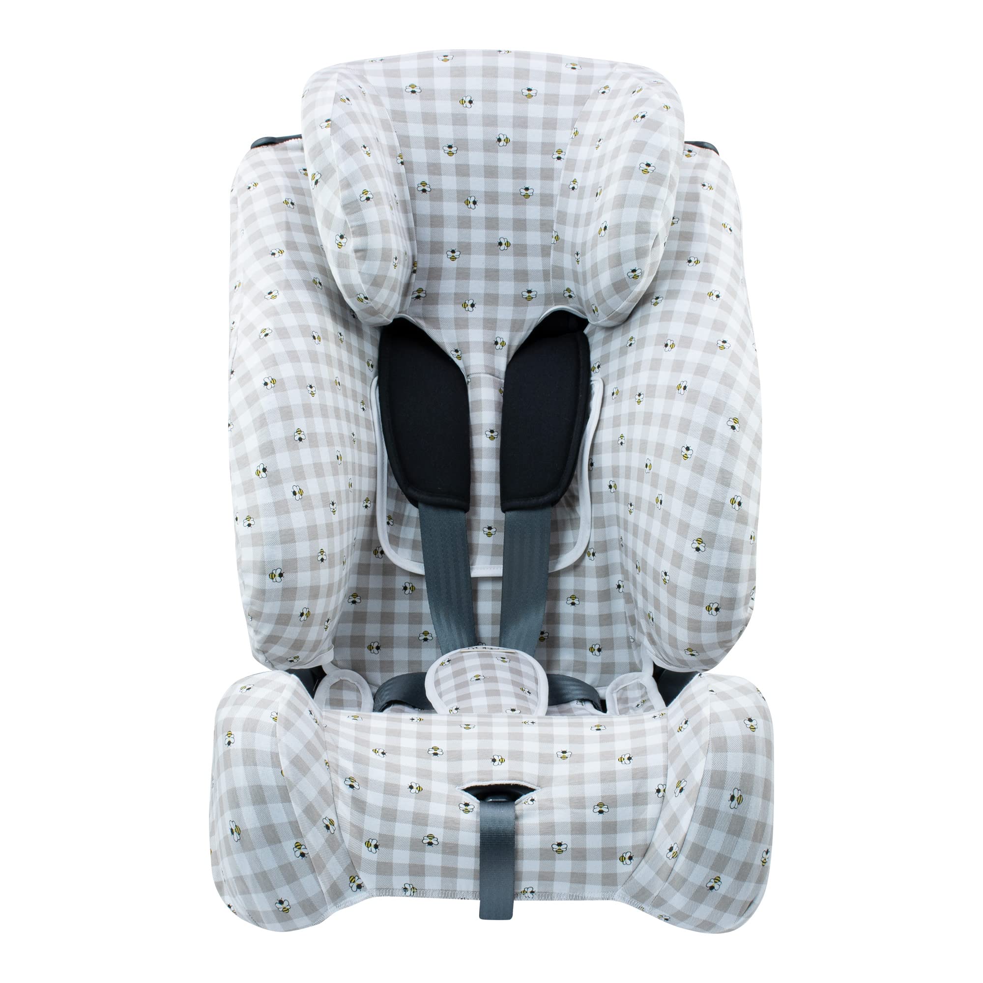 JYOKO Kids Autositzbezug aus Baumwolle kompatibel mit Klippan Century und Opti 129, Kindersitzbezug für Baby Autositz, Picnic Vichy