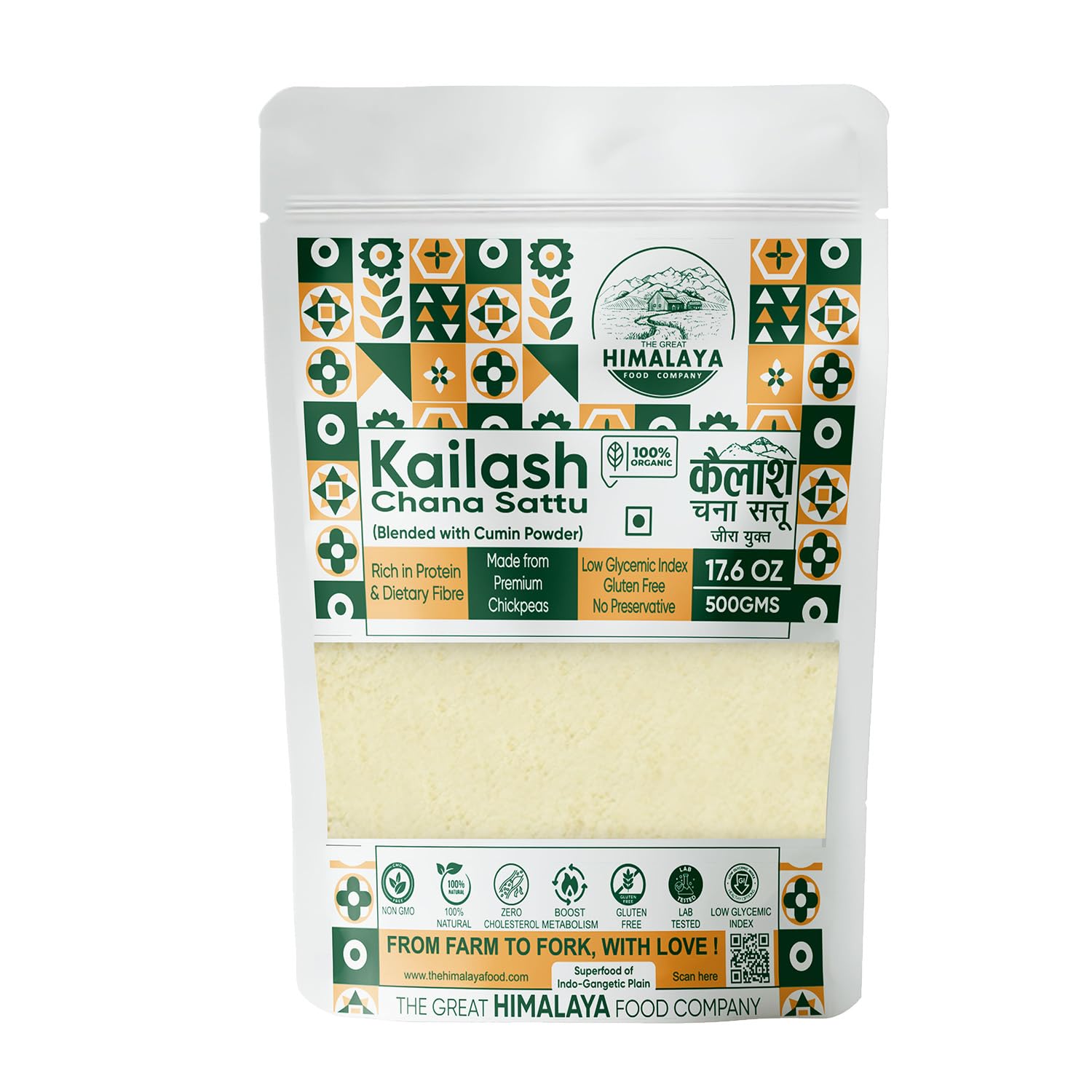 Himalaya Great Kailash Organic Chana Sattu Powder(500Gm)Blended With Roasted Cumin Powder 100% Natural&Authentic Roasted Whole Bengal Gram Flour,Sattu Atta,Rich In Protein&Dietary Fiber (B0D4Z9M6N5) Amazon Price History, Amazon Price Tracker