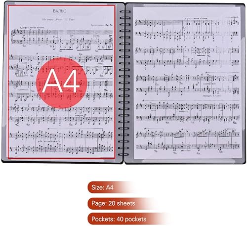 Miniatura 20 de Carpeta de almacenamiento de papel de hoja de música, carpeta de espectro de cambio creativo, tamaño carta, tamaño carta, doble cara, para guardar
