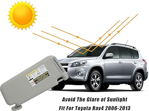 Miniatura 5 de Visera solar del lado izquierdo del conductor para Toyota RAV4 2006-2013 con luz de tocador Relace# 74320-42501-B2 74320-42500-B0 74320-42500-B3