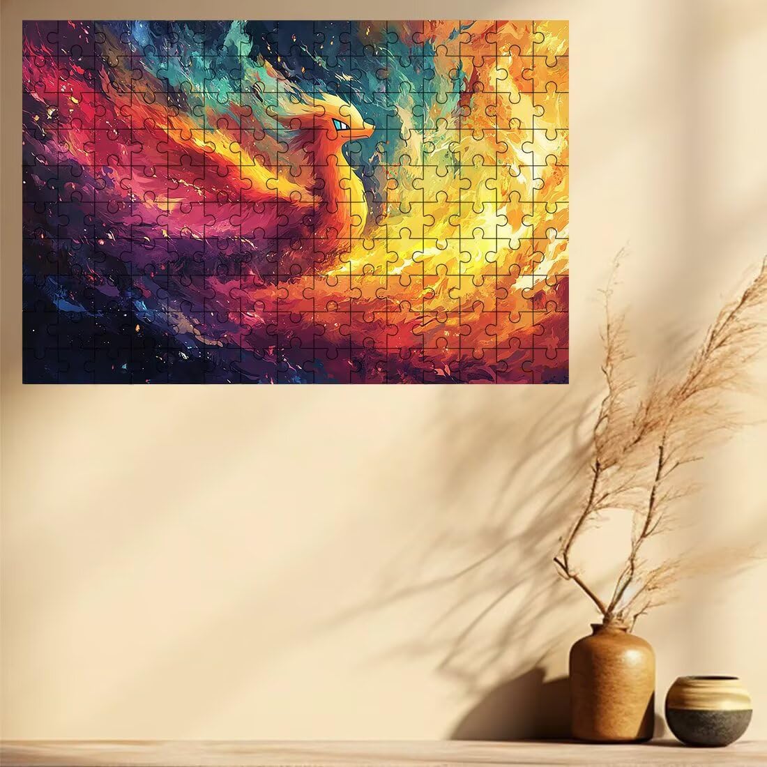 Puzzle 1500 elementów feniks, puzzle płomień dla dorosłych, klasyczne puzzle gry edukacyjne do aktywności rodzinnej, najwyższej jakości drewniane puzzle z pudełkiem na prezent dla mężczyzn i kobiet