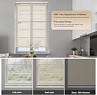Vista 18 de SEEYE Cordless Mini Blinds Aluminum Venetian Blind Horizontal Window Shades, 1" Slat Size - Rooming Darkening Blinds Anti-UV & Waterproof for Brown