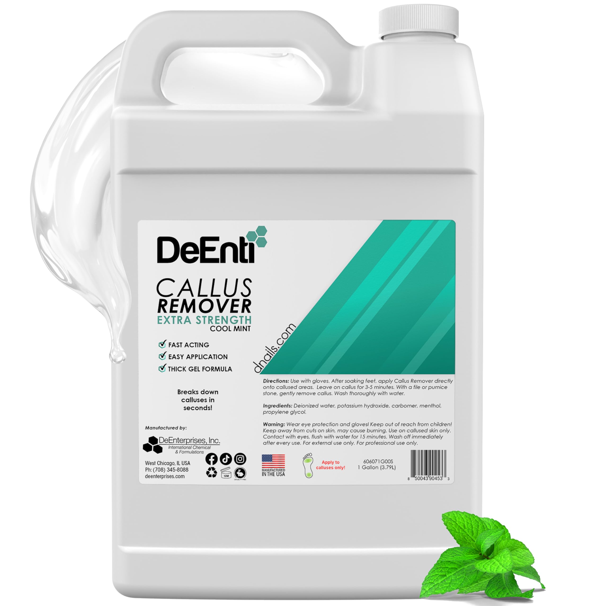 DeEnti Callus Remover for Feet, Foot Callus Remover Gel, Gallon Cool Mint