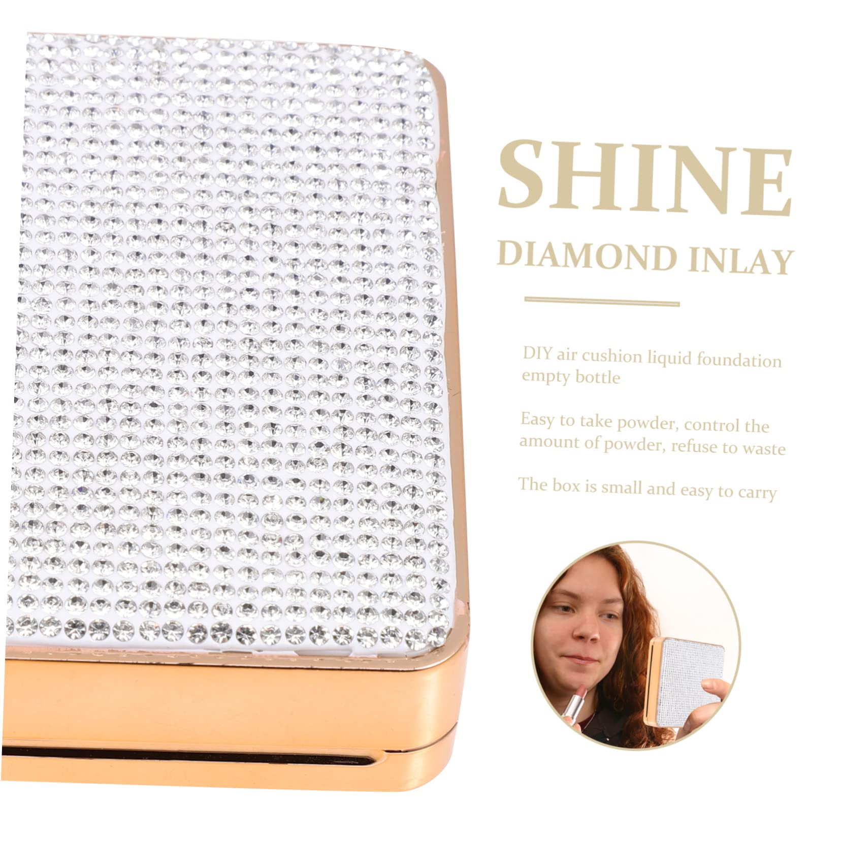 FRCOLOR Caja Vacía De 2 Uds Contenedor De Diamantes Soplo De Polvo Compacto Líquido Estuche Portátil para Maquillaje En Polvo Soporte para Base Estuches para Polvo Material De