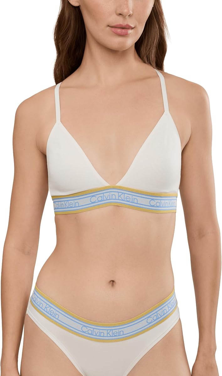 Calvin Klein Icon Cotton Modal Stripe Triangle Bralette para mujer
