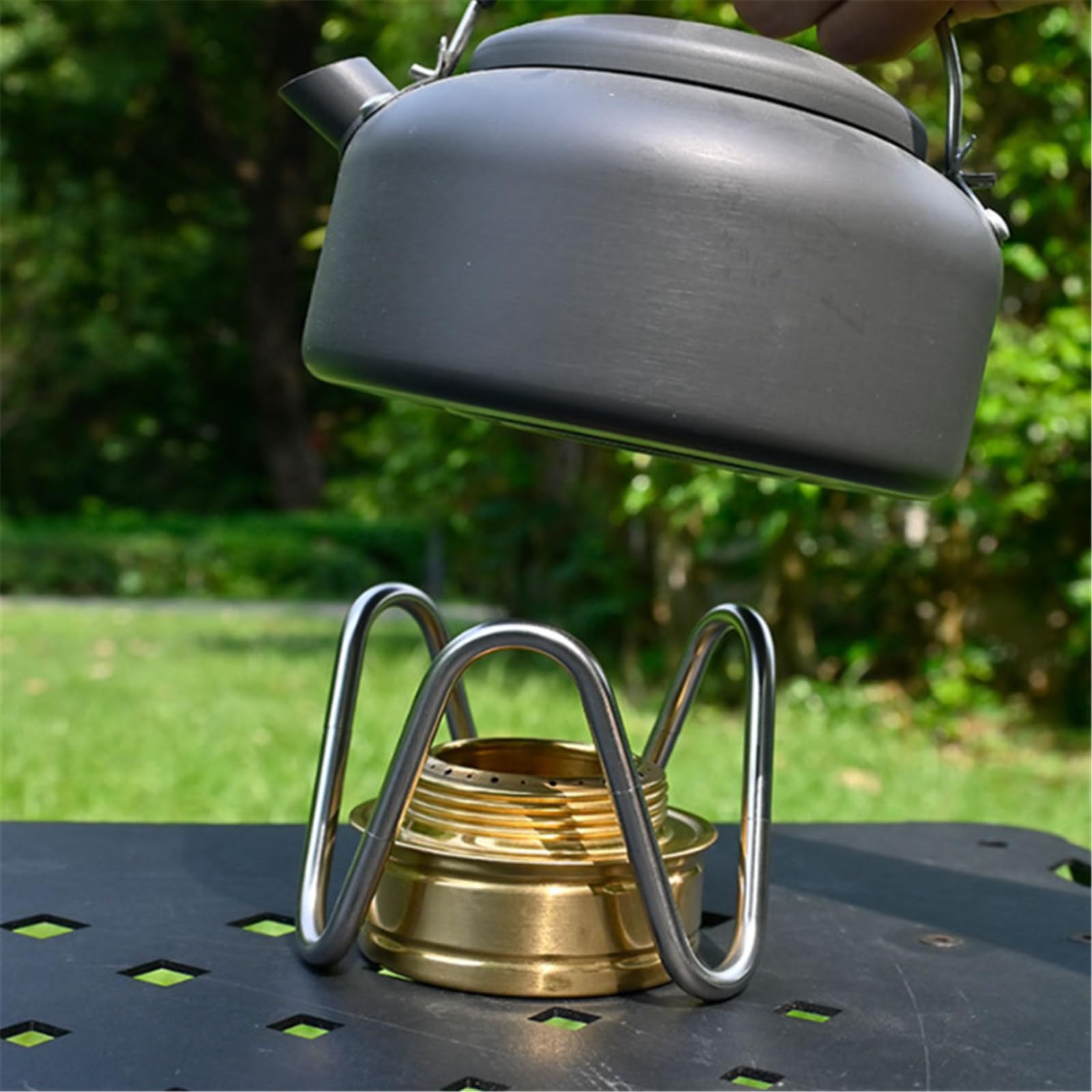 Tragbarer Edelstahl-Alkoholkochherd Für Camping, Wandern & Outdoor – Schmetterlings-Design